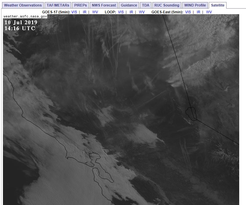 central CA satellite view of clouds
